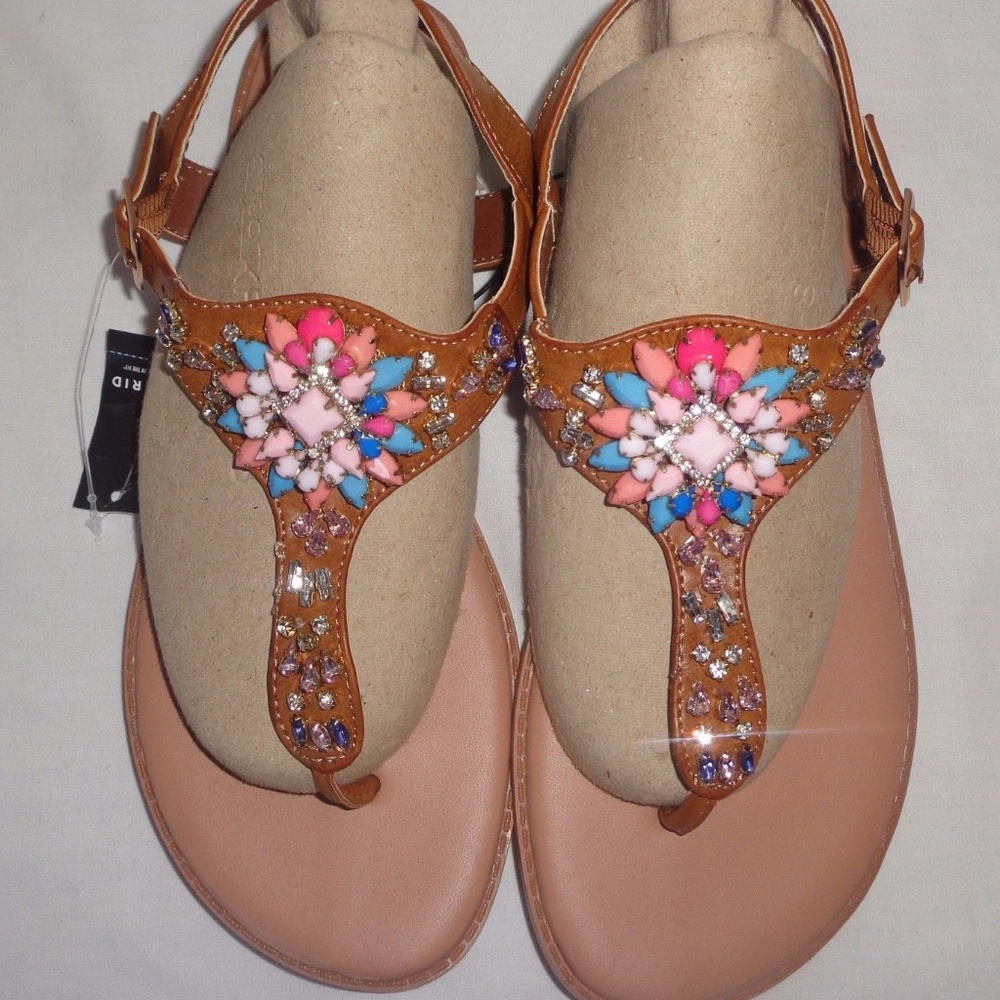 Torrid SANDALS 7.5/12.5 Wide Gemstone Rhinestone